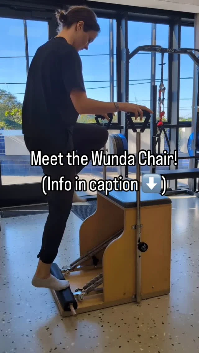 One of the most common questions we hear in our clinical exercise classes is, “What is that strange-looking piece of equipment?”… Meet the Wunda Chair - a compact yet powerful Pilates apparatus designed to improve strength, balance, mobility, and coordination throughout the upper body, lower body, and core.

Underneath its padded seat lies a spring-loaded pedal, offering adjustable resistance similar to what you’d find on a Reformer machine. The pedal can also be separated into two parts, enabling single-arm or single-leg exercises - perfect for focused strength training and rehabilitation work.

BN Physio Grace demonstrates 3 exercises worth a try on the Wunda Chair...

1️⃣ - Single arm press: a fantastic exercise that challenges shoulder stability as well as bicep and tricep strength.

2️⃣ - Mermaid stretch: an awesome side-body stretch for thoracic or lumbar spines that feel stiff and could use an added hand up with the resistance of the springs.

3️⃣ - Step up: a lower limb stability and control challenge, encouraging weight-shifting awareness during the functional movement of stepping! Quadriceps need to work here, whilst hamstrings stabilise for a controlled descent.

Keen to start your clinical exercise journey? Book an exercise assessment by visiting the link in our bio ✨

#melbournewellbeing #melbournewellness #melbournephysiotherapy #melbournepilates #melbournehealth #melbournedietetics #melbournenutrition #prestonphysiotherapy #prestonpilates #physiotherapist #physio #melbourne #preston #wellnesstudio #pilatestudio #physiotherapystudio #supportlocal #prestonlocal